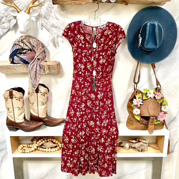 Reformation floral Fauna boho dress w prairie shabby chic vibe - Picture 2 of 15